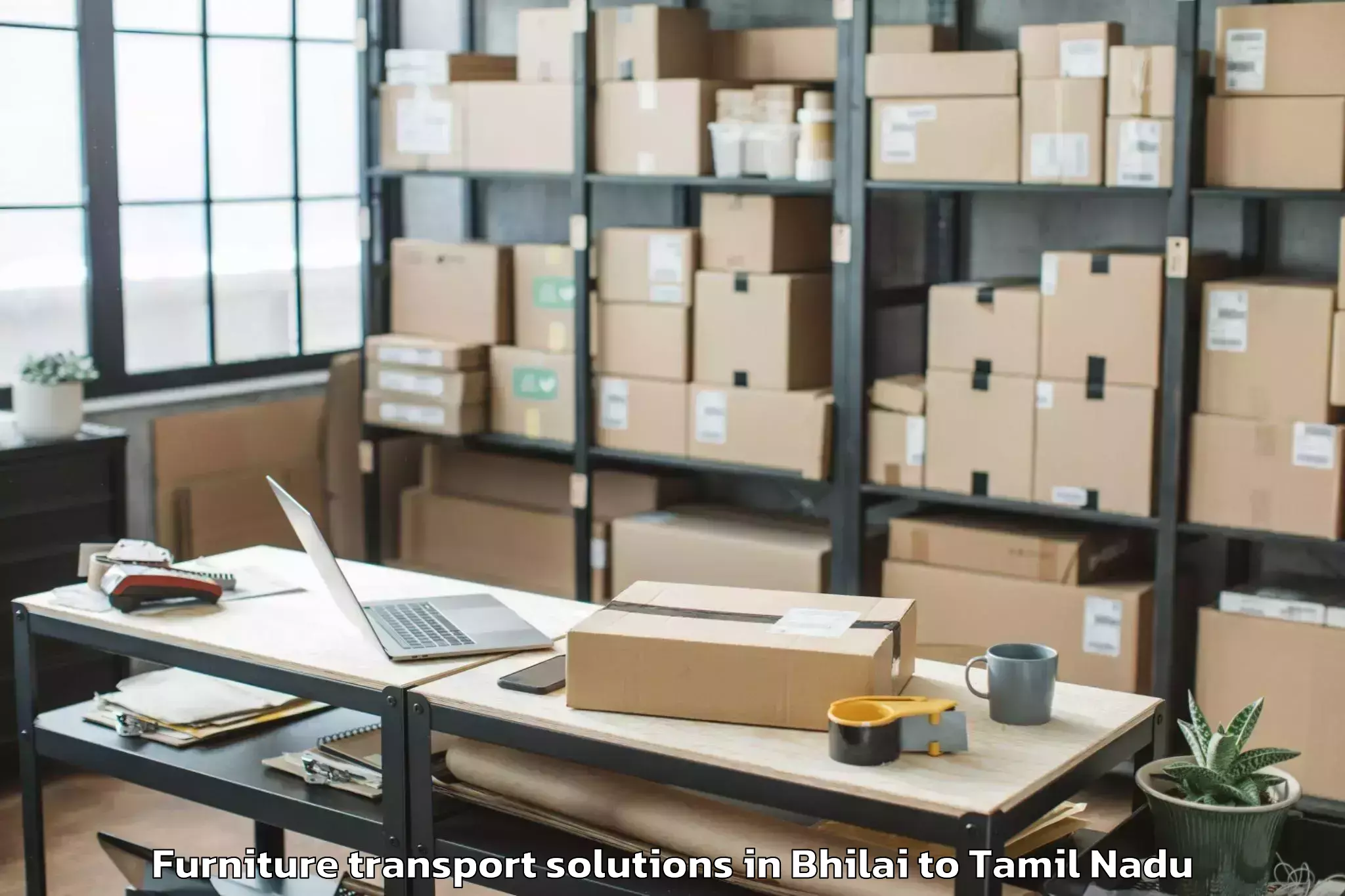 Get Bhilai to Theni Furniture Transport Solutions